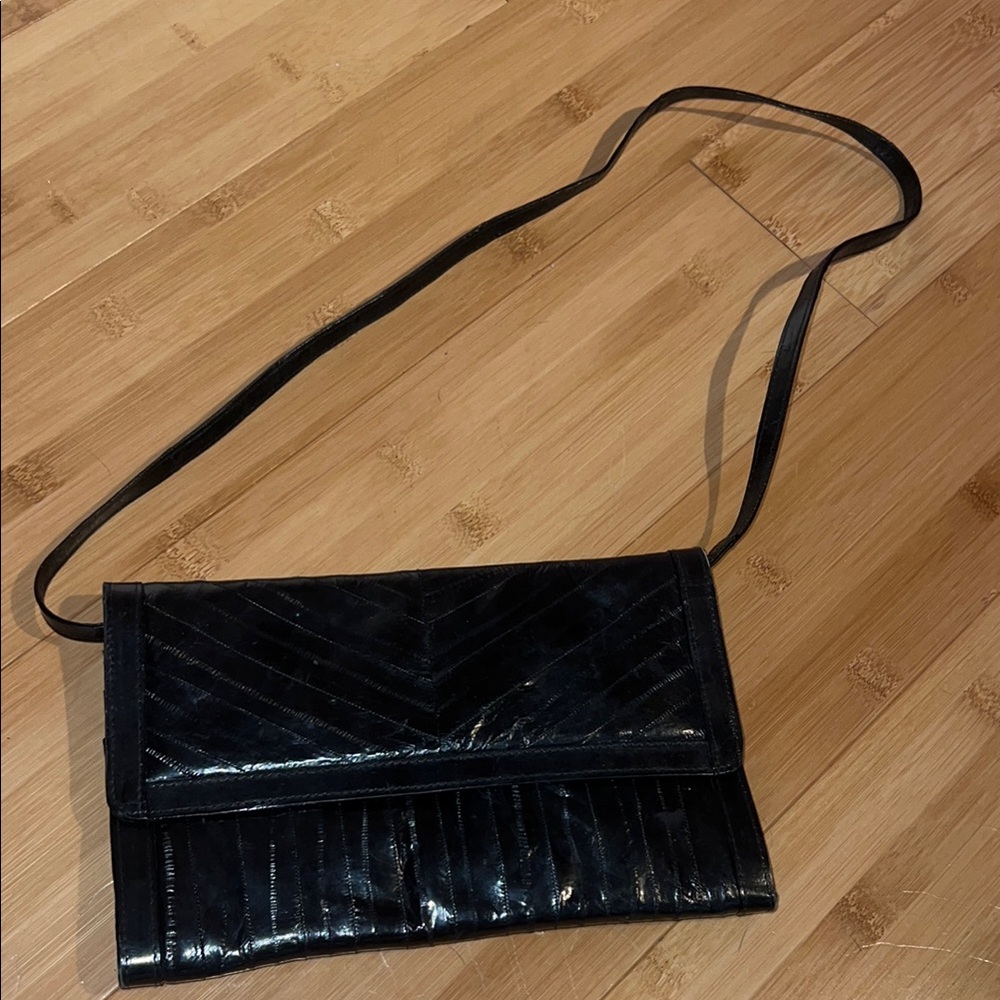 Elegant Black Leather Clutch